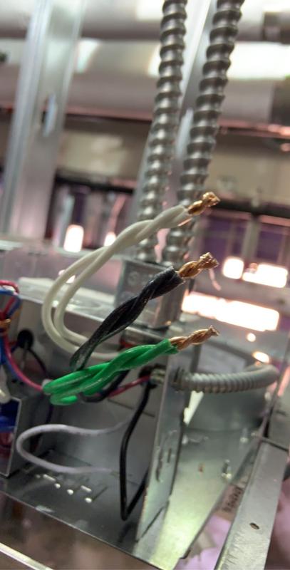 Close-up of clean, code-compliant wire terminations made by a Wyoming master electrician